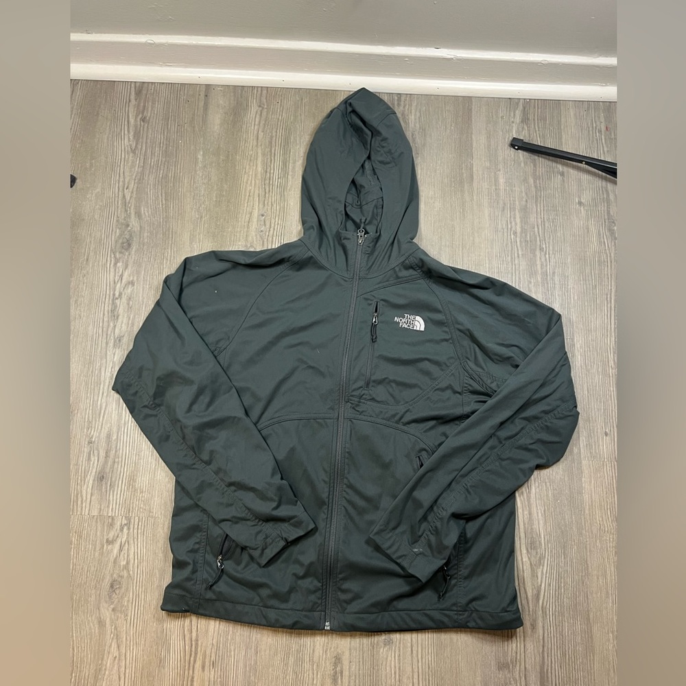 The North Face lightweight men’s gray full zip up hoodie size large